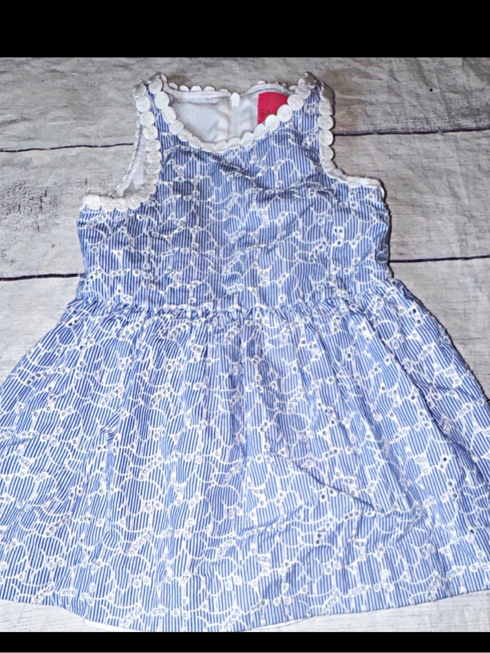 Lilly Pulitzer Girls Blue White Striped Fit & Flare Dress 2T 2 Sleeveless